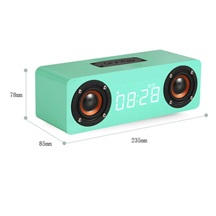 M5C Subwoofer Wooden Clock Bluetooth 4.2 Speaker, Support TF Card & 3.5mm AUX & FM Radio