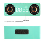 M5C Subwoofer Wooden Clock Bluetooth 4.2 Speaker, Support TF Card & 3.5mm AUX & FM Radio