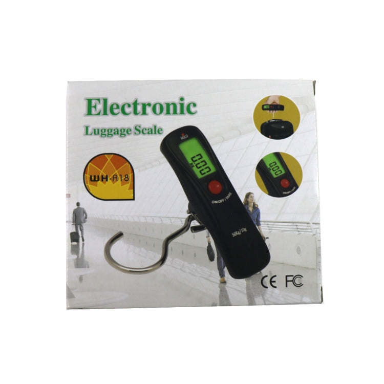 MH-A18 Portable Digital High-Load Weighting Hook Electronic Luggage Scale (10g~50kg), Excluding Batteries, 10g x 50kg