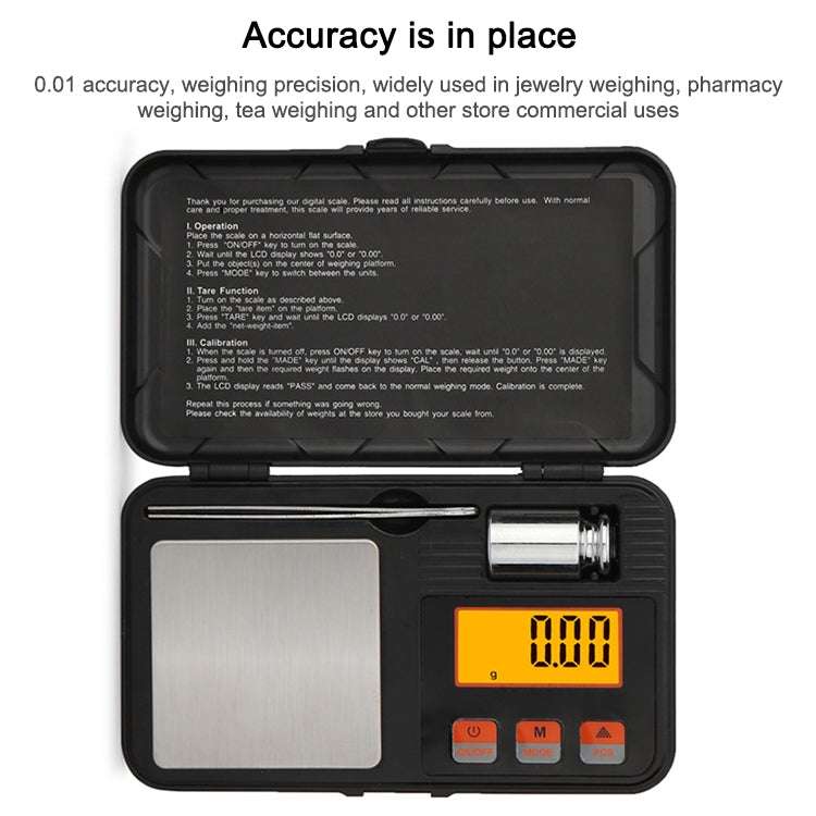 200g/0.01g High-Precision Portable Jewelry Scale  Mini Electronic Scale Precision Carat Electronic Scale, 200g/0.01g