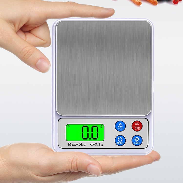 MH-555 6Kg x 0.1g High Accuracy Digital Electronic Portable Kitchen Scale Balance Device with 2.2 inch LCD Screen, 6000g/0.1g