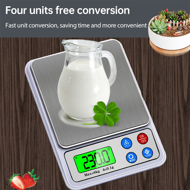 MH-555 6Kg x 0.1g High Accuracy Digital Electronic Portable Kitchen Scale Balance Device with 2.2 inch LCD Screen, 6000g/0.1g