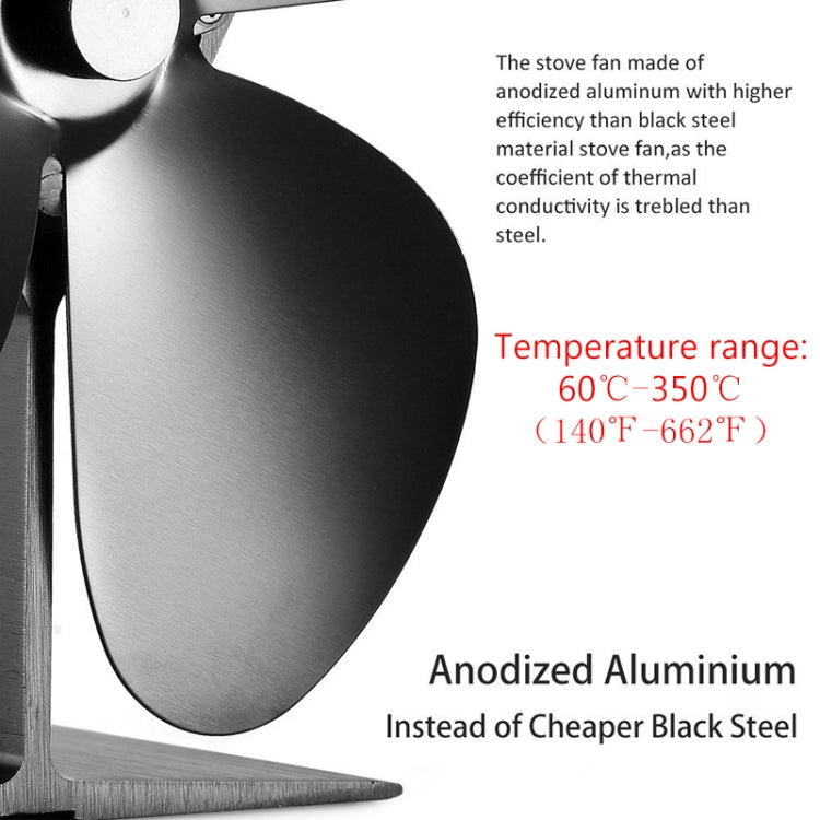 YL-106 5-Blatt Hochtemperatur-Aluminium-Wärmebetriebener Kaminofen-Ventilator, YL-106 (Silber), YL-106 (Weiß), YL-106 (Schwarz), YL-106 (Bronze), YL-106 (Grau), YL-106 (Gold), YL-106 (Rosenrot)