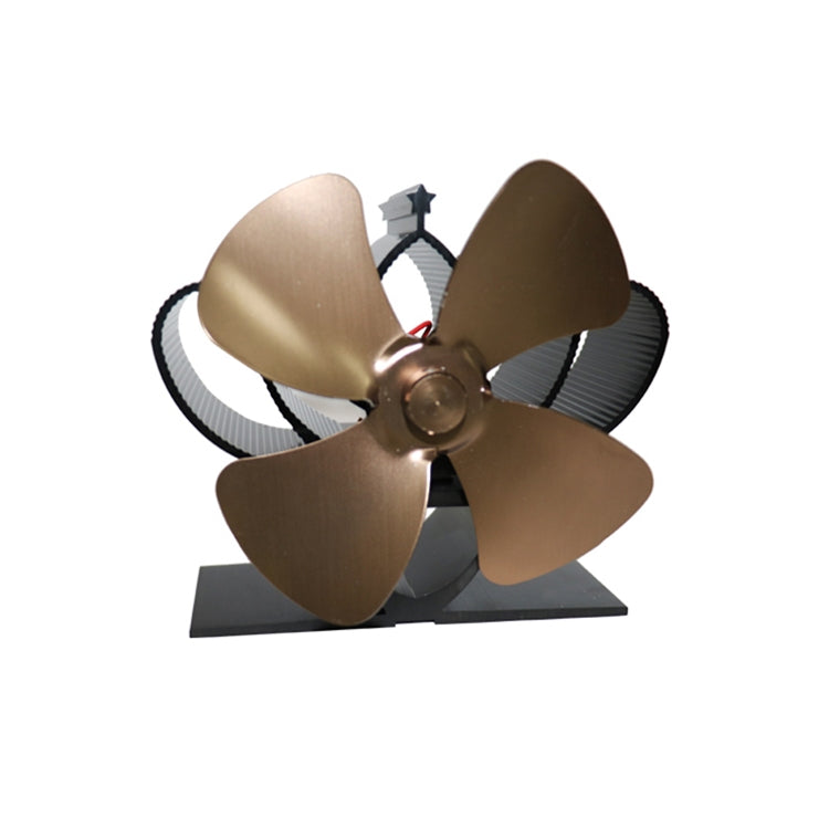 YL201 4-Blade High Temperature Metal Heat Powered Fireplace Stove Fan, YL201 (Black), YL201 (Bronze), YL201 (Grey), YL201 (Gold), YL201 (Rose Red), YL201 (Silver)