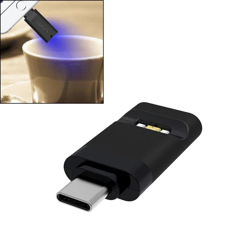 مصباح تعقيم محمول للغاية بمنفذ Type-C / USB-C، معقم UV للهواتف الذكية، Type-C