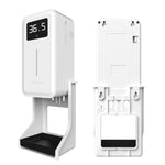 Rehabor A Handsfree Non-contact Body Light-sensitive Distance Sensor Thermometer + 450ml Automatic Non-contact Liquid Soap Spraying Dispenser with Base Mount, Rehabor A