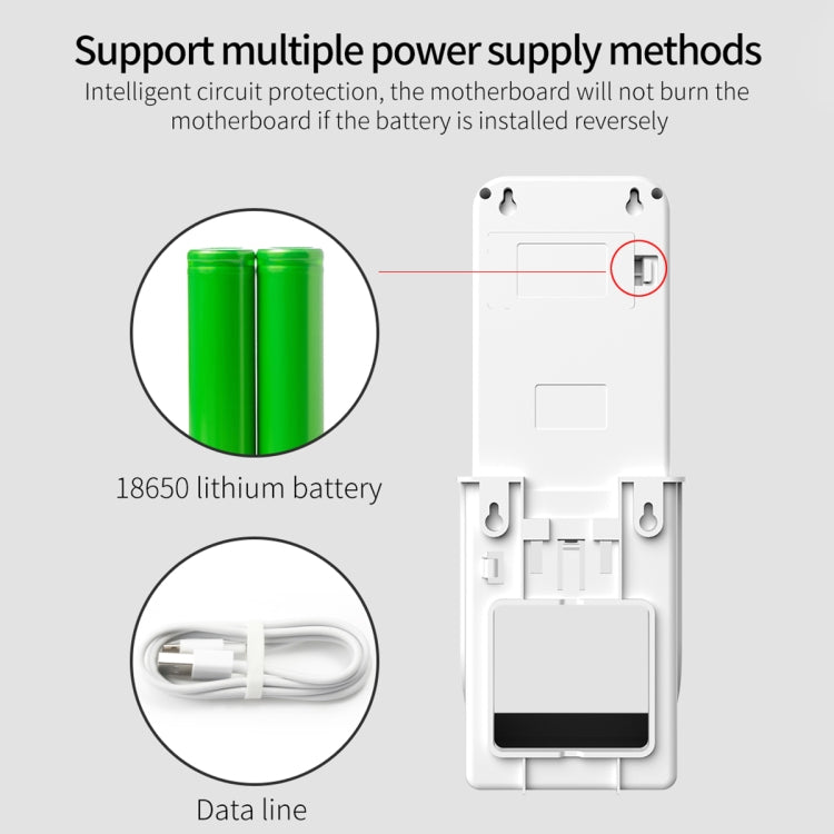 Rehabor A Handsfree Non-contact Body Light-sensitive Distance Sensor Thermometer + 450ml Automatic Non-contact Liquid Soap Spraying Dispenser with Base Mount, Rehabor A