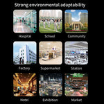 Rehabor A Handsfree Non-contact Body Light-sensitive Distance Sensor Thermometer + 450ml Automatic Non-contact Liquid Soap Spraying Dispenser with Base Mount, Rehabor A