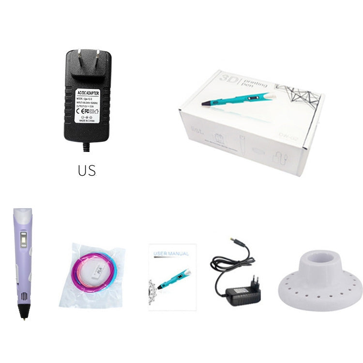 Hand-held 3D Printing Pen, US Plug, US Plug