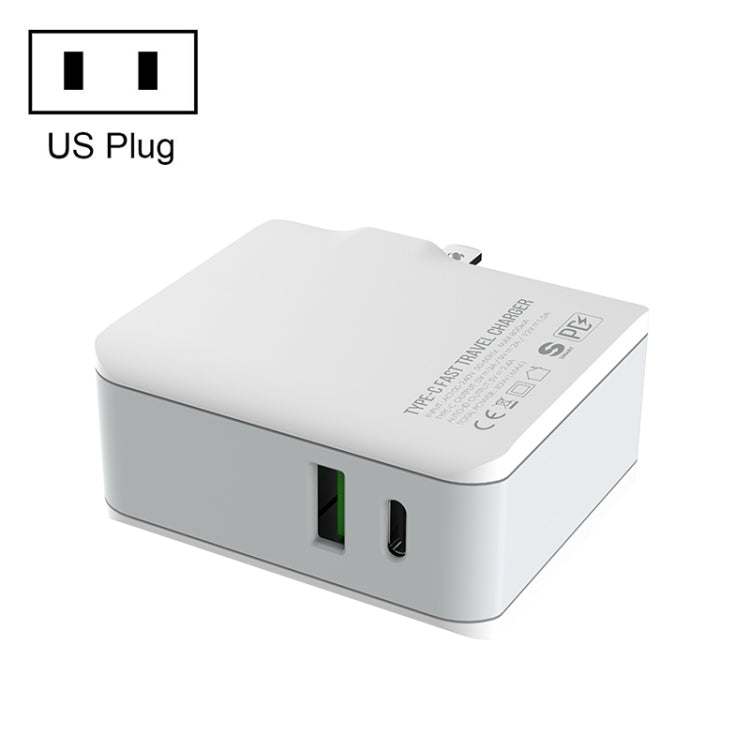 شاحن سفر سريع قابل للطي LDNIO A4403C 30W PD + Auto-id مع كابل USB-C / Type-C بطول 1 متر، قابس AU، مع كابل Type-C، 30W مع كابل Type-C