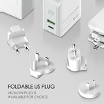 شاحن سفر سريع قابل للطي LDNIO A4403C 30W PD + Auto-id مع كابل USB-C / Type-C بطول 1 متر، قابس AU، مع كابل Type-C، 30W مع كابل Type-C