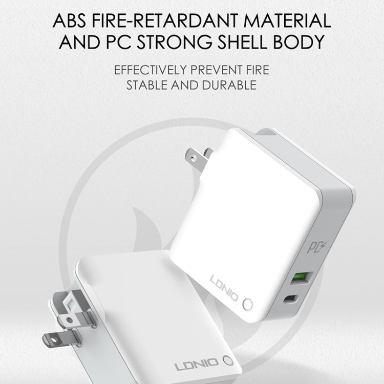 شاحن سفر سريع قابل للطي LDNIO A4403C 30W PD + Auto-id مع كابل Micro USB بطول 1 متر، قابس EU، مع كابل Micro USB