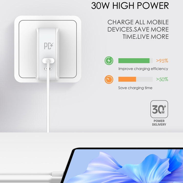 شاحن سفر سريع قابل للطي LDNIO A4403C 30W PD + Auto-id مع كابل Micro USB بطول 1 متر، قابس EU، مع كابل Micro USB