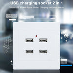5V 3.1A 4 Ports USB Wall Charger Adapter Dock Station Socket Power Panel, 36V input, 4 Ports USB 2.0