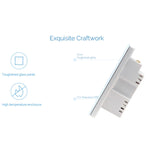 مفتاح حائط ذكي بشاشة زجاجية مقساة 1 قناة، تحكم عبر تطبيق EWeLink ولمس، 2A، AC 90V-250V، قابس UK، 1 قناة