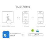 WS-EU-01 EWeLink APP & Touch Control 2A 1 Gang Tempered Glass Panel Smart Wall Switch, AC 90V-250V, EU Plug, 1 Gang