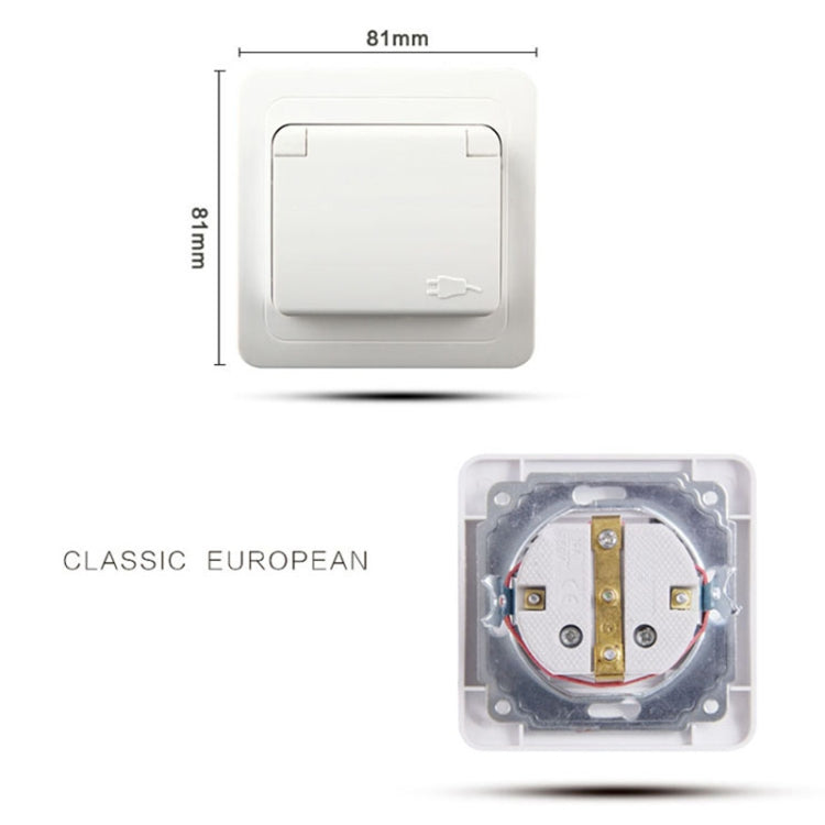 Ceramic Power Waterproof Socket with Cover, EU Plug