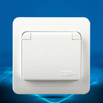 Ceramic Power Waterproof Socket with Cover, EU Plug