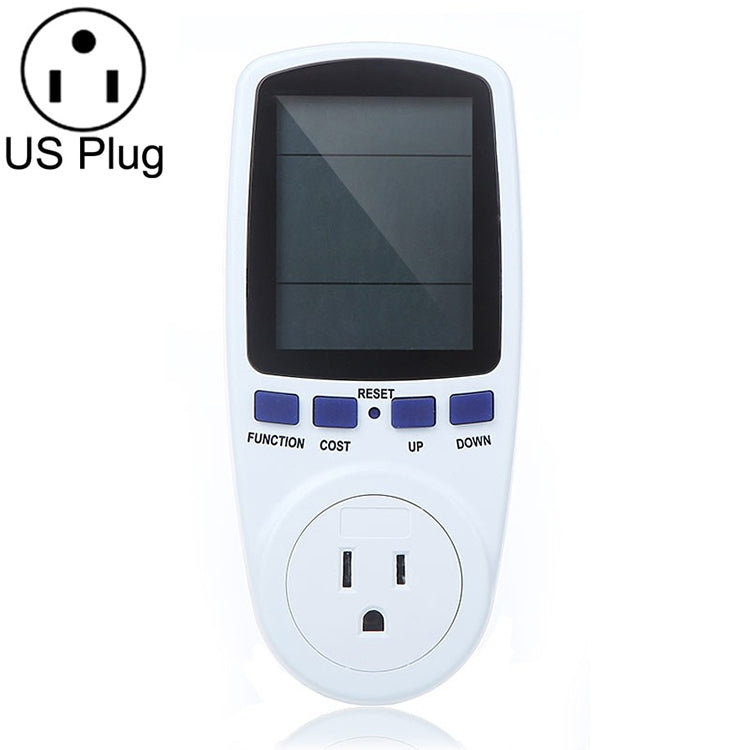 عداد طاقة بشاشة LCD بجهد AC 120V 60Hz بحد أقصى 15A، مراقب استخدام الكهرباء وواط وأمبير وفولت، مقبس US، AC 120V مقبس US