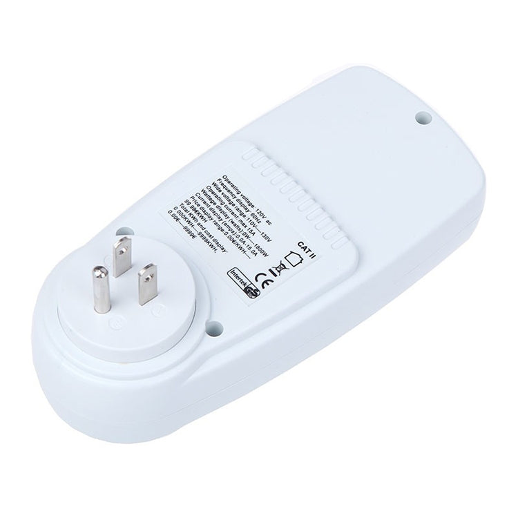 عداد طاقة بشاشة LCD بجهد AC 120V 60Hz بحد أقصى 15A، مراقب استخدام الكهرباء وواط وأمبير وفولت، مقبس US، AC 120V مقبس US