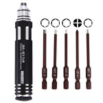 مجموعة مفكات نماذج 6 في 1 JAKEMY JM-8154 مع رؤوس دقيقة S-2 بطول 65 مم (صليب 3.0، سداسي H1.5 و H2.0 و H2.5 و H3.0)، JM-8154