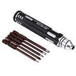 مجموعة مفكات نماذج 6 في 1 JAKEMY JM-8154 مع رؤوس دقيقة S-2 بطول 65 مم (صليب 3.0، سداسي H1.5 و H2.0 و H2.5 و H3.0)، JM-8154