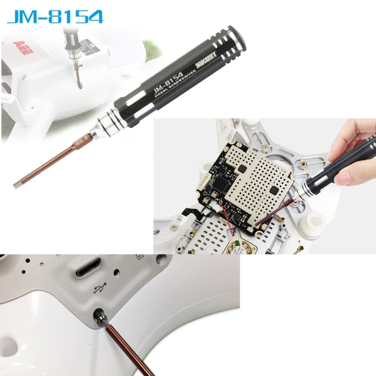 مجموعة مفكات نماذج 6 في 1 JAKEMY JM-8154 مع رؤوس دقيقة S-2 بطول 65 مم (صليب 3.0، سداسي H1.5 و H2.0 و H2.5 و H3.0)، JM-8154