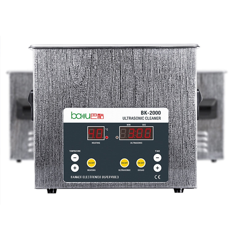 BAKU BK-2000 120W 3.36L LCD Display Heating Ultrasonic Cleaner with Basket, AC 220V, EU Plug, BK-2000 120W 3.36L 220V