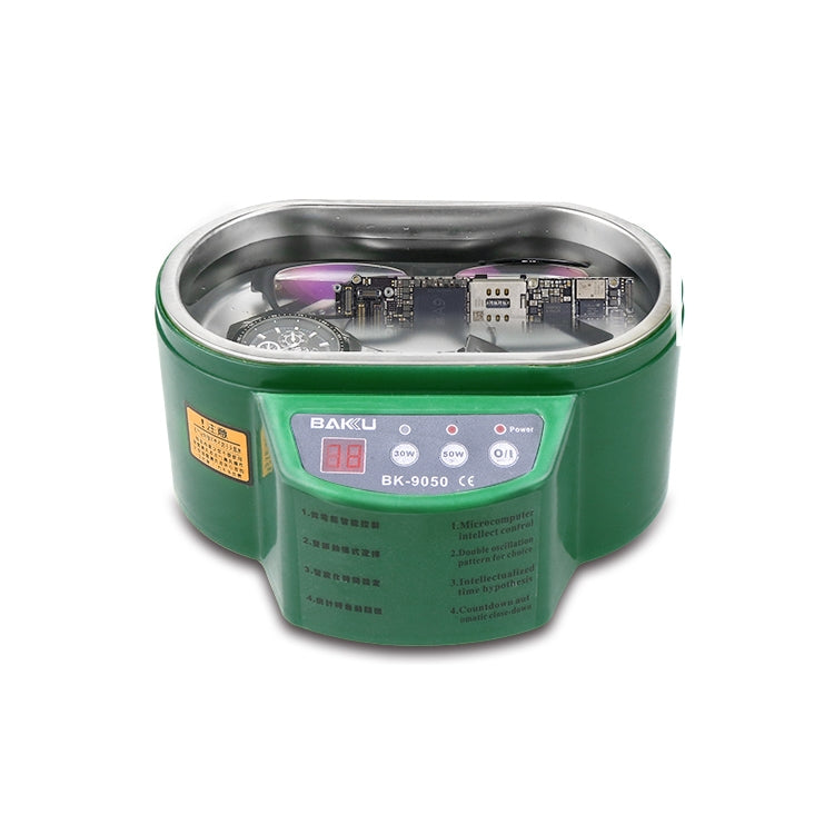 BAKU BK-9050 30W / 50W Adjustable 0.6L LCD Display Ultrasonic Cleaner, AC 110V, BK-9050 30W / 50W 0.6L 110V Green, BK-9050 30W / 50W 0.6L 110V White