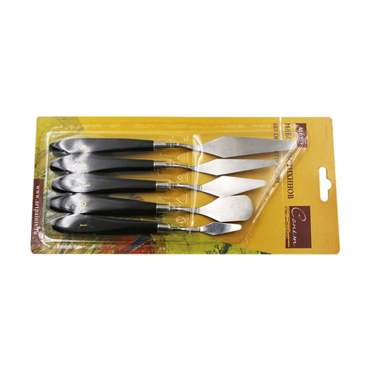 5 in 1 QST EXPRESS Art Supplies Paint Toning Stainless Steel Scraper, 5 in 1 (Black)