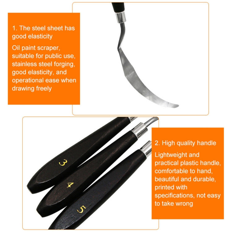 5 in 1 QST EXPRESS Art Supplies Paint Toning Stainless Steel Scraper, 5 in 1 (Black)