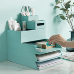 Desktop Removable Assembled Small File Storage Box, 0115-3 (Blue Green), 0115-3 (Grey White)