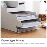 Desktop Removable Assembled Small File Storage Box, 0115-3 (Blue Green), 0115-3 (Grey White)