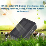 RF-V34 Sheep Cow Cattle Livestock IP67 Waterproof Solar GSM GPS WiFi Tracking without Fixed Bottom Plate, Support Voice Monitoring & Anti-remove Alarm & SOS, GPS WiFi Tracking