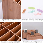 Wooden Multi-cell Mobile Phone Film Stand Desktop Accessories Display Rack, 14 Grids, Size: 21x17x16cm, 14 Grids, Brown