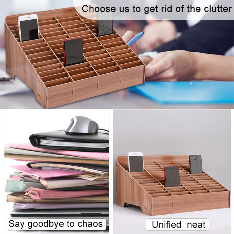 Wooden Multi-cell Mobile Phone Film Stand Desktop Accessories Display Rack, 14 Grids, Size: 21x17x16cm, 14 Grids, Brown