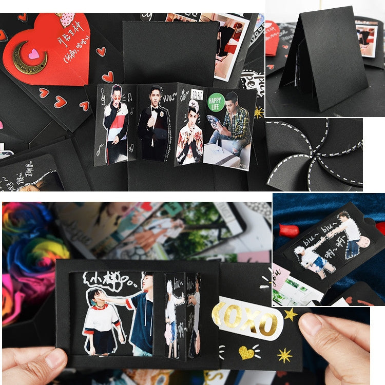 Heart Shape DIY Handmade Photo Album Surprise Explosion Bouncing Gift Box, DIY Album