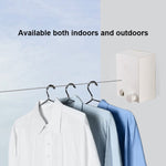 Retractable Indoor And Outdoor Clothes Wall Hanger Magic Drying Rack Balcony Bathroom Invisible Clothesline Wire Rope, Pink, White, Silver