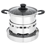 Portable Outdoor Stainless Steel Wick Alcohol Stove Single Small Pot Set, Size: 14cm, Size: 14cm