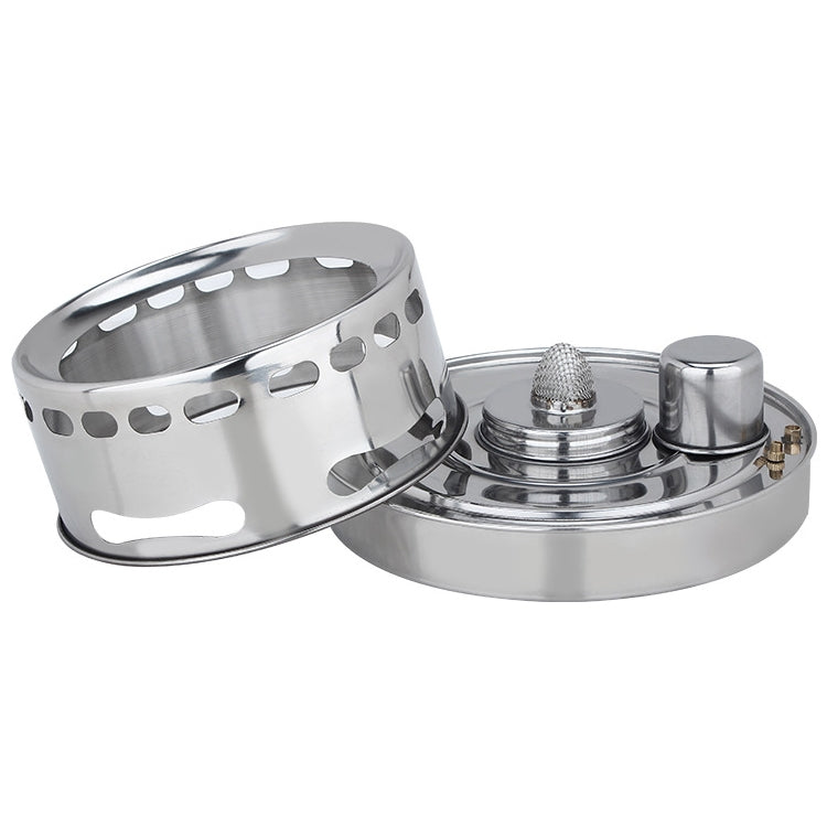 Portable Outdoor Stainless Steel Wick Alcohol Stove Single Small Pot Set, Size: 14cm, Size: 14cm