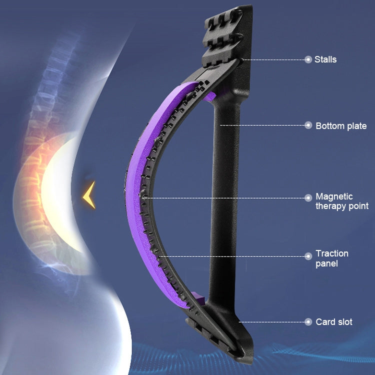 Lumbar Traction Stretching Device Posture Corrector Waist Support Spine Pain Relief Back Massage Stretcher, White Blue, White Purple, Black Green, Black Blue, Black Purple, Black Red, Red White, White Green