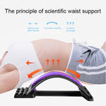 Lumbar Traction Stretching Device Posture Corrector Waist Support Spine Pain Relief Back Massage Stretcher, White Blue, White Purple, Black Green, Black Blue, Black Purple, Black Red, Red White, White Green