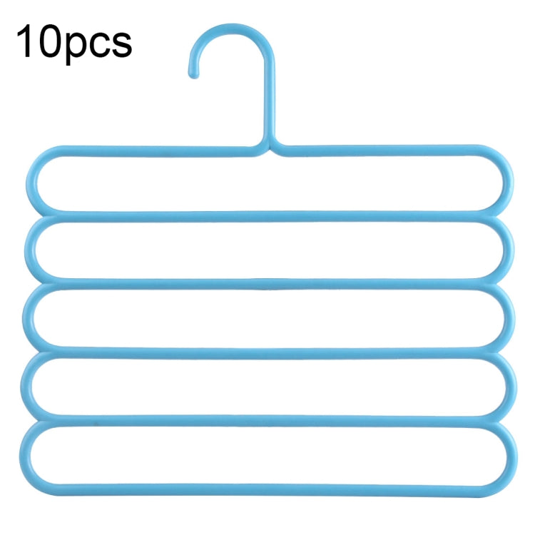10pcs Multi-function 5 Layers Pants Scarf Silk Tie Plastic Clothes Hangers, 5 Layers Pants Hangers