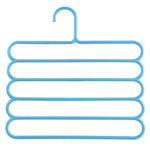 10pcs Multi-function 5 Layers Pants Scarf Silk Tie Plastic Clothes Hangers, 5 Layers Pants Hangers