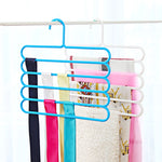 10pcs Multi-function 5 Layers Pants Scarf Silk Tie Plastic Clothes Hangers, 5 Layers Pants Hangers