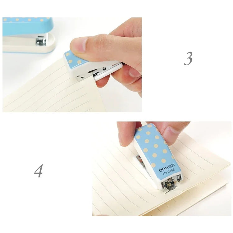 Deli Creative Stationery Geometry Stapler Colorful Fashion Stapler School Office Supplies Small, Size: 4.9*2.2cm, Random Color Delivery, 4.9x2.2cm