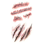 10pcs S-165 Halloween Terror Wound Realistic Scratches Injury Scar Temporary Tattoo Sticker, S-165/10pcs
