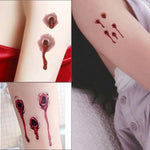 20pcs S-251 Halloween Terror Realistic Bullet Wound Blood Temporary Tattoo Sticker, S-251/20pcs