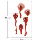 10pcs S-251 Halloween Terror Realistic Bullet Wound Blood Temporary Tattoo Sticker, S-251/10pcs