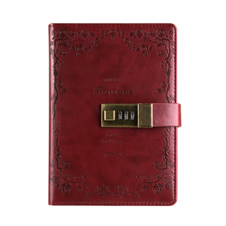 B6 Retro PU Cover Notebook Diary Book with Password Lock